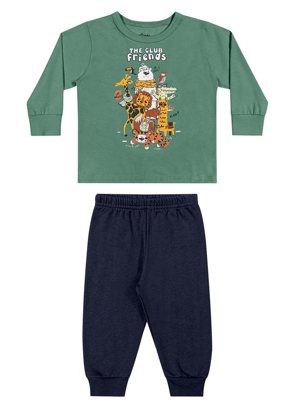 Conjunto Bebê Menino Longo com Estampa Verde