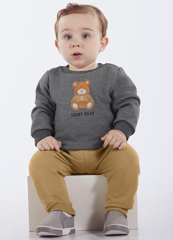 Conjunto Bebe Menino Moletom Cinza