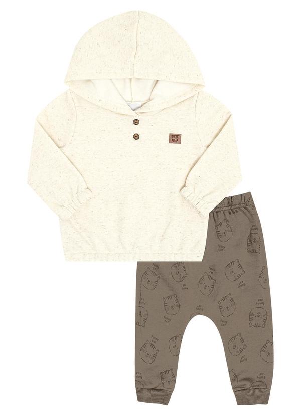 Conjunto Bebe Menino Moletom Linho Natural