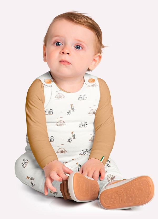 Vista 2 Conjunto Bebê Menino Pinguins Marrom Milon Milon