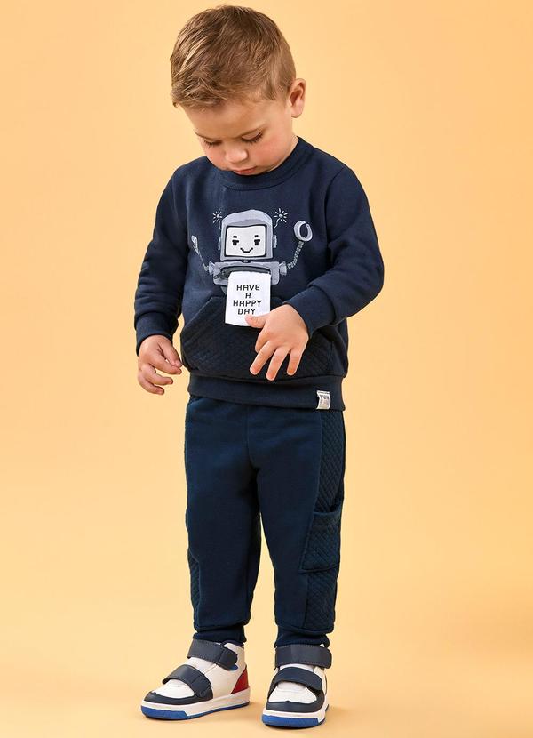 Vista 2 Conjunto Bebê Menino Robô Interativo Azul Elian Elian
