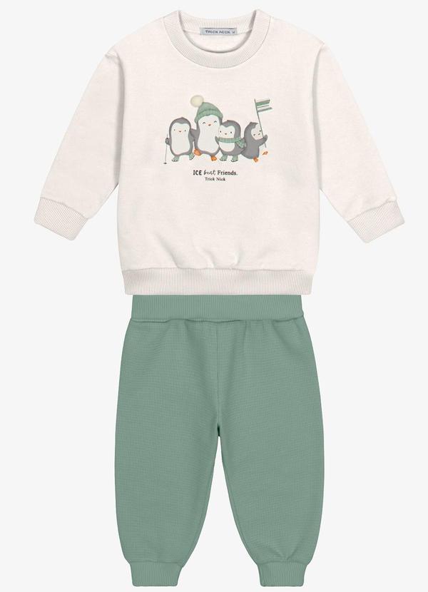 Conjunto Blusão com Calça Felpado Bege