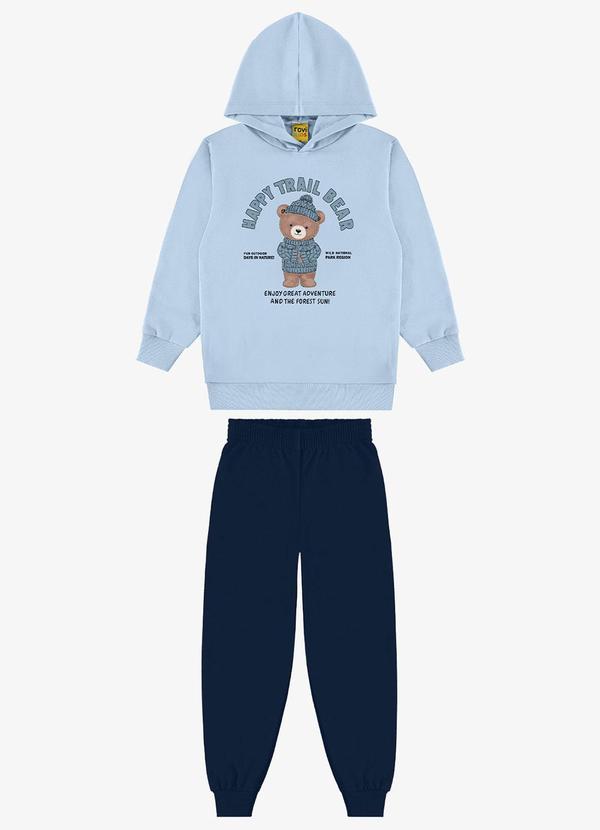Conjunto Blusão com Calça Masculino Azul