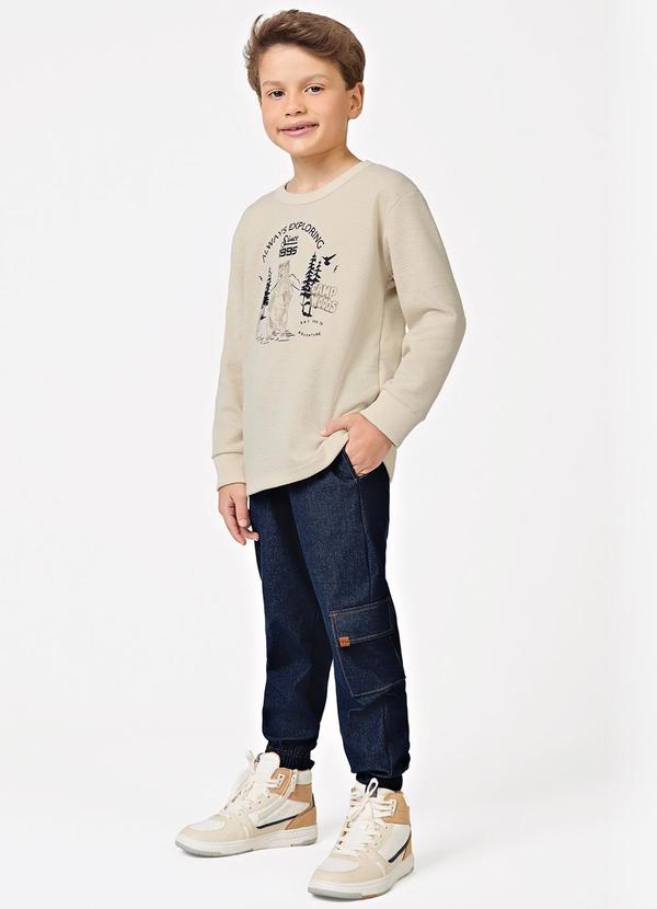 Conjunto Blusão com Calça Masculino Bege