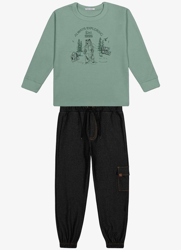 Conjunto Blusão com Calça Masculino Verde