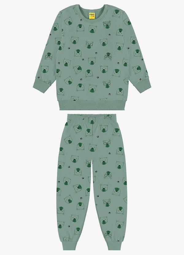 Conjunto Blusão com Calça Masculino Verde