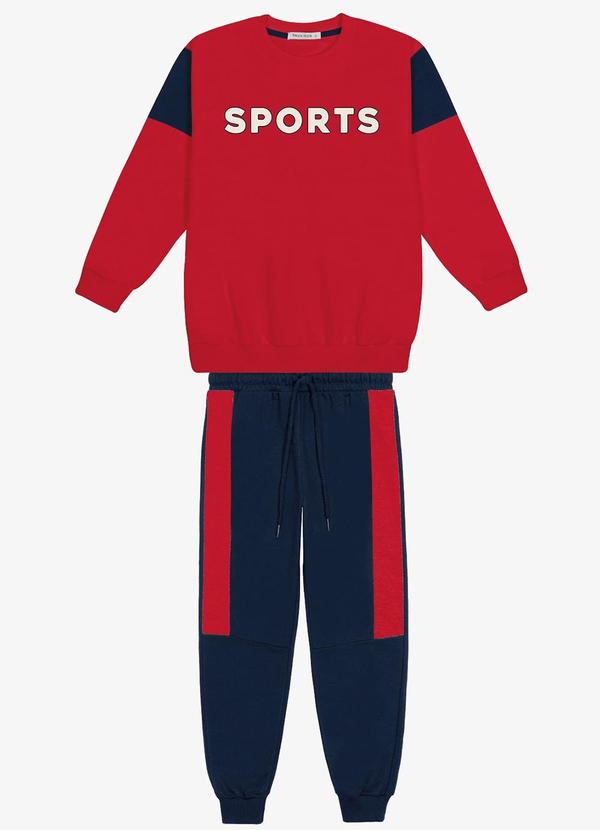 Conjunto Blusão com Calça Masculino Vermelho