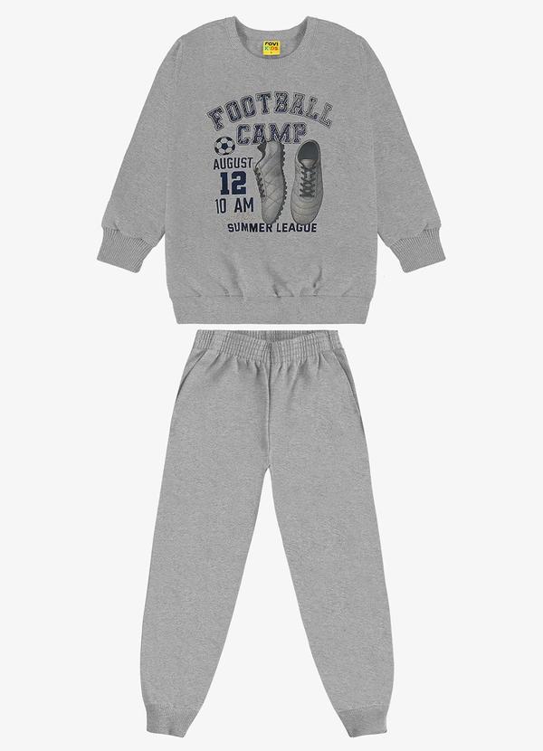 Conjunto Blusão com Calça Moletom Cinza