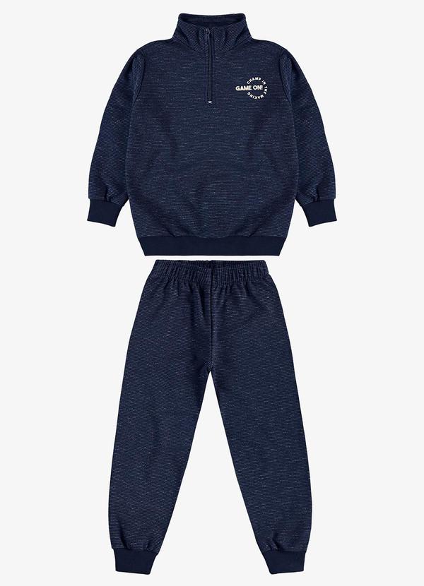 Conjunto Blusão com Calça Moletom Molinê Azul