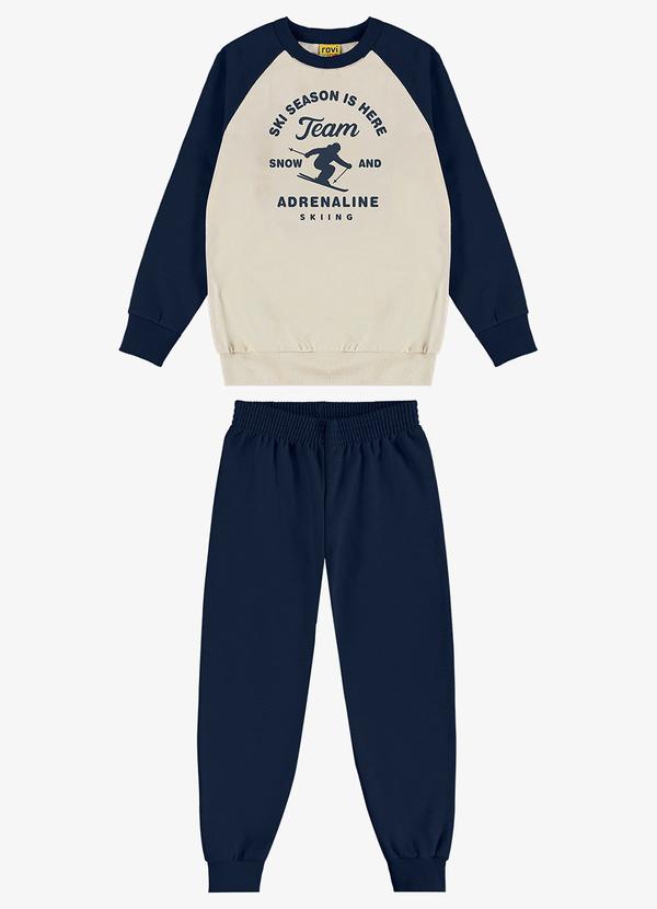 Conjunto Blusão com Calça Moletom Molinê Azul