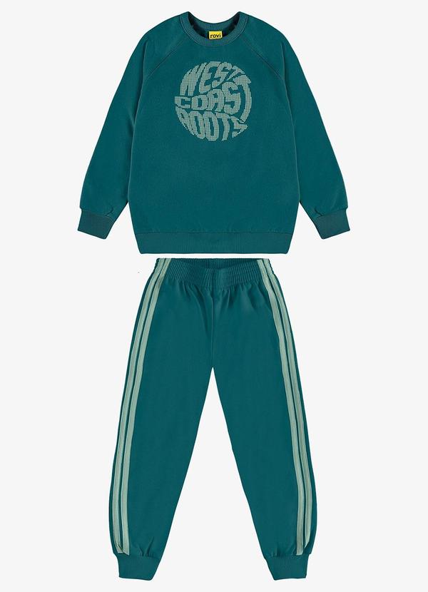 Conjunto Blusão com Calça Moletom Verde