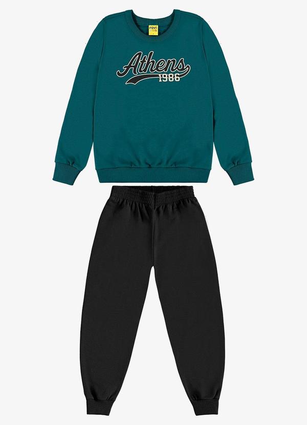 Conjunto Blusão com Calça Moletom Verde
