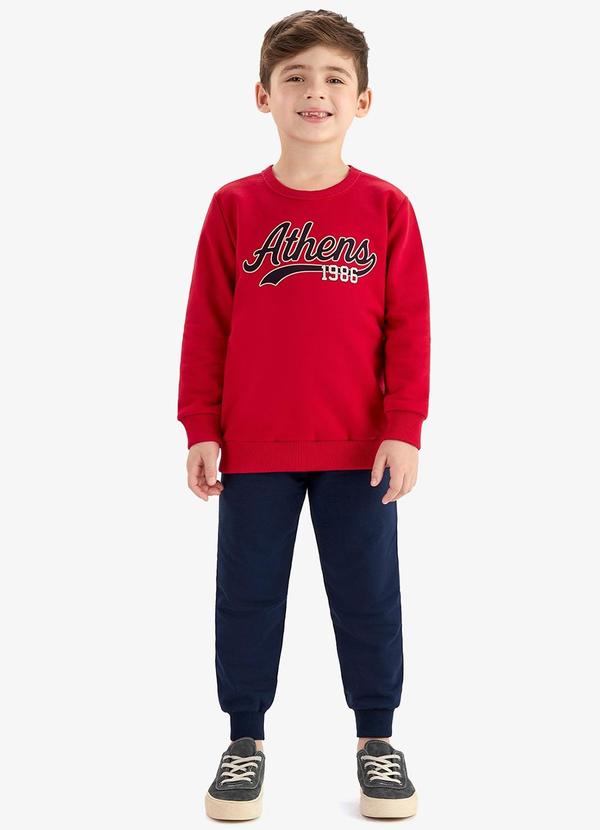 Conjunto Blusão com Calça Moletom Vermelho