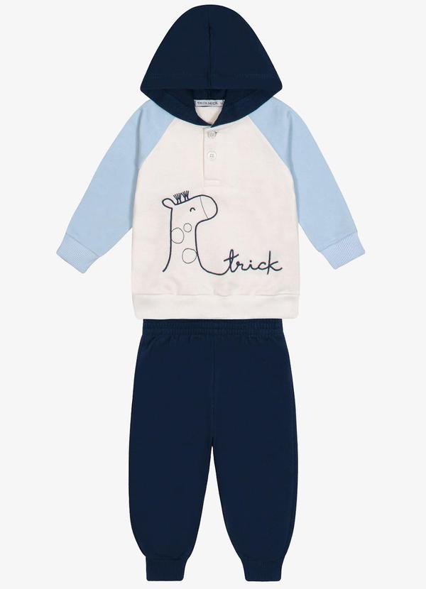 Conjunto Blusao com Capuz e Calca Azul