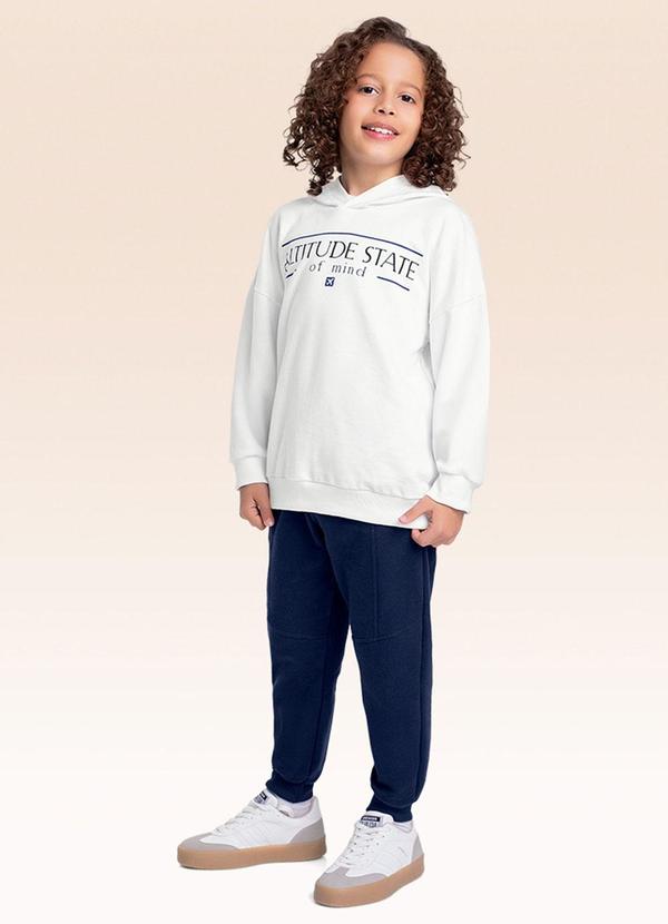 Conjunto Blusão com Capuz e Calça Branco