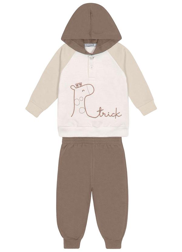 Conjunto Blusao com Capuz e Calca Marrom
