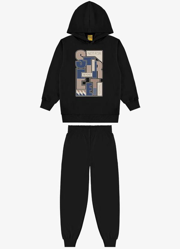 Conjunto Blusão com Capuz e Calça Preto