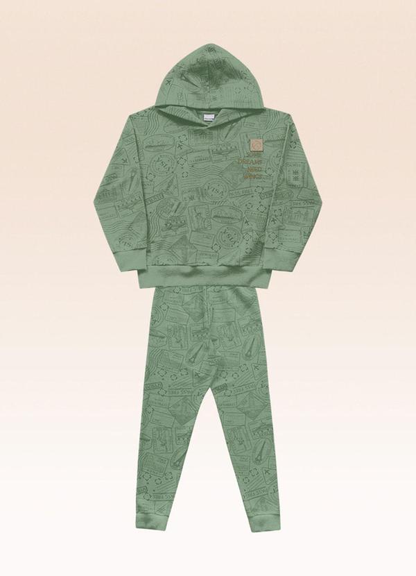 Conjunto Blusão com Capuz e Calça Verde