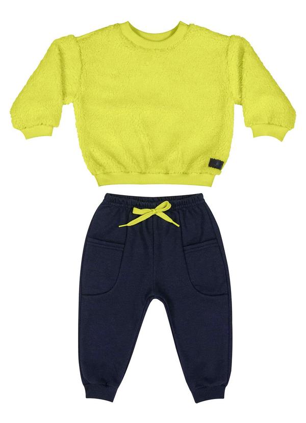 Vista 2 Conjunto Blusão e Calça Bebê Menino Verde Quimby Quimby