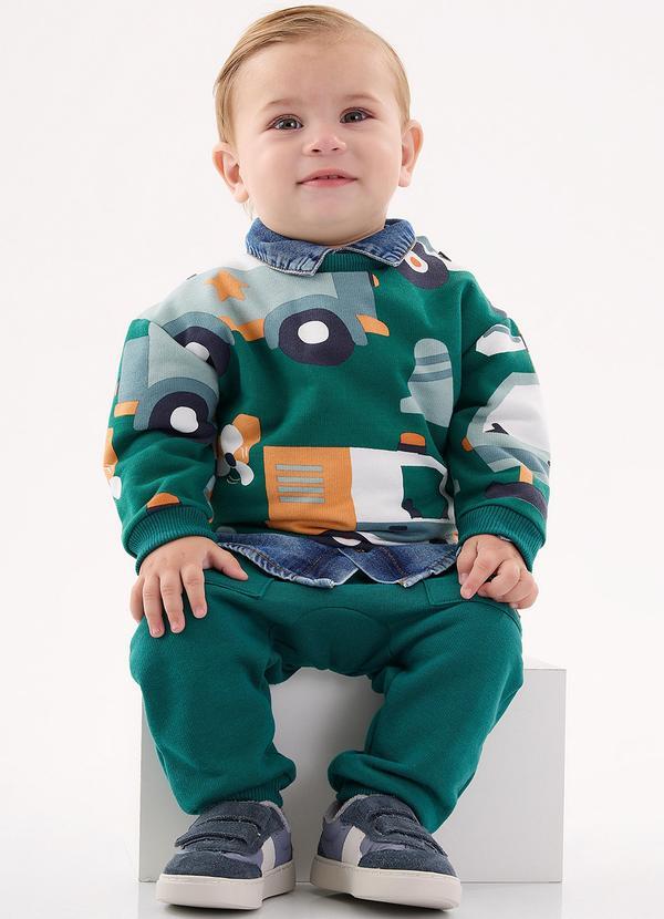 Conjunto Blusão e Calça Bebê Menino Verde