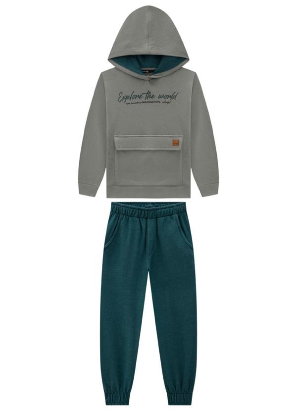 Conjunto Blusão e Calça em Alfaiataria Cinza
