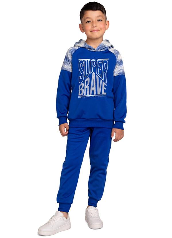 Conjunto Blusão e Calça em Malha Sport Azul