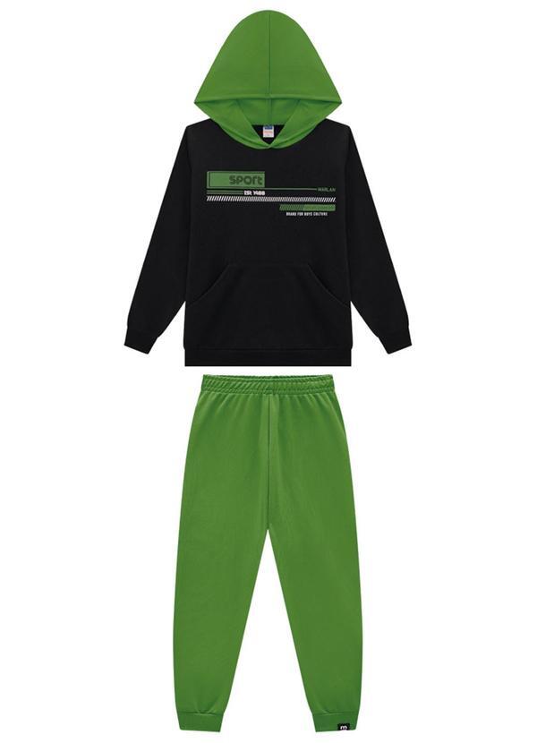 Vista 2 Conjunto Blusão e Calça em Malha Sport Preto Marlan Marlan