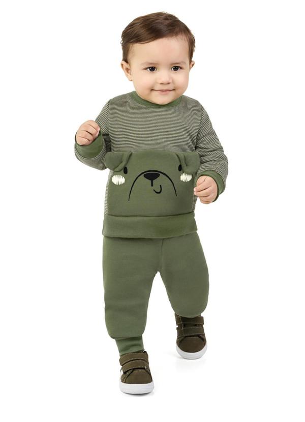 Conjunto Blusão e Calça em Moletom Verde