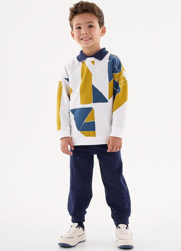 Conjunto Blusão e Calça Infantil Branco