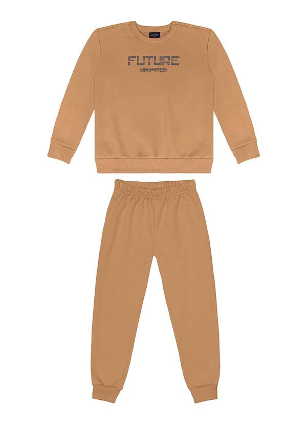 Conjunto Blusão e Calça Infantil Marrom