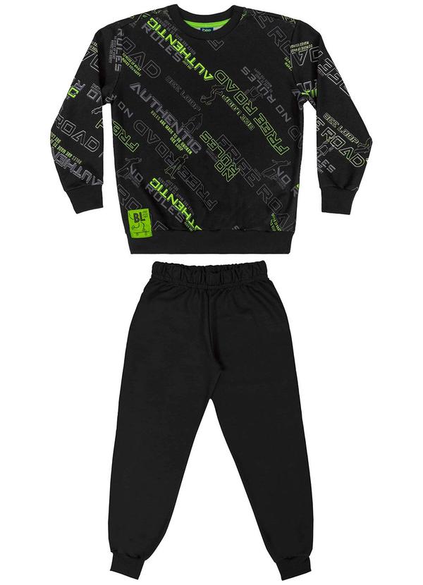 Conjunto Blusão e Calça Infantil Preto
