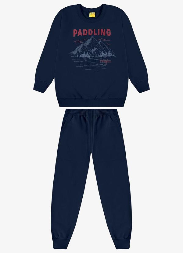 Conjunto Blusão e Calça Moletom Azul