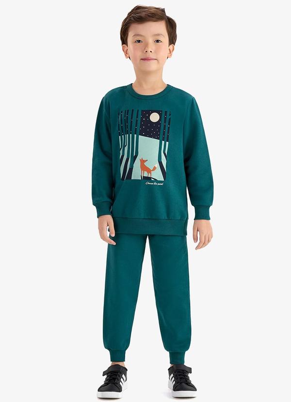 Conjunto Blusão e Calça Moletom Verde