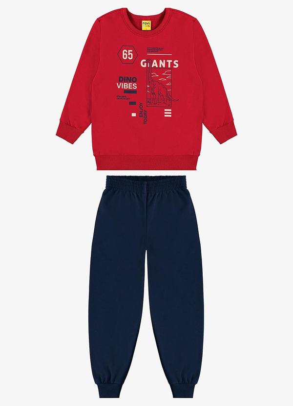 Conjunto Blusão e Calça Moletom Vermelho