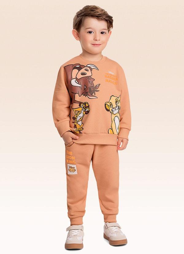 Conjunto Blusão e Calça Rei Leao Laranja