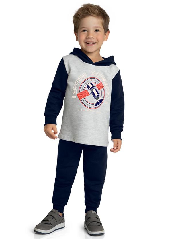 Vista 2 Conjunto Blusão e Calça Space Academy Cinza Marlan Marlan