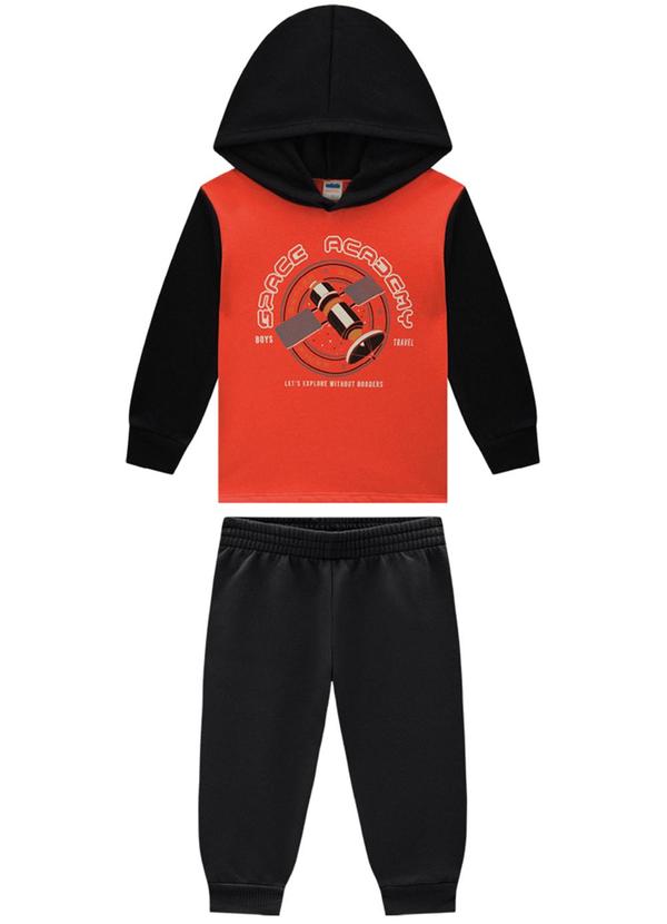 Vista 2 Conjunto Blusão e Calça Space Academy Laranja Marlan Marlan