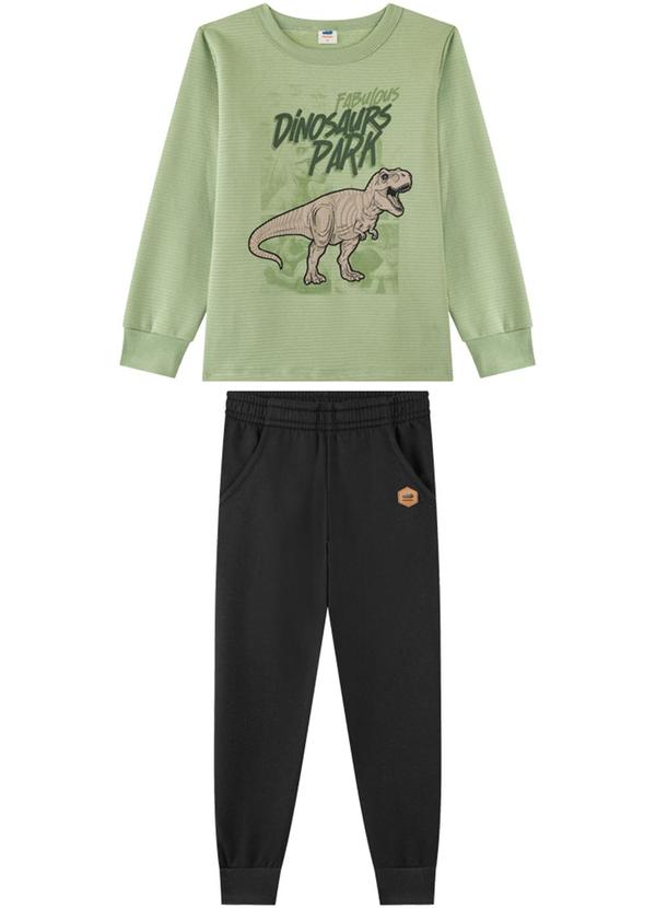 Conjunto Blusão Listra Relevo e Calça Verde