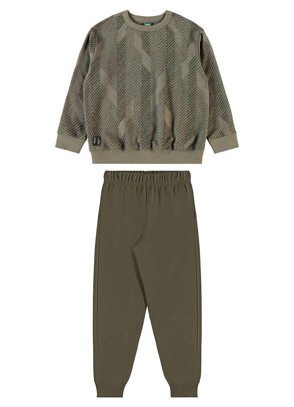 Conjunto Blusão Listrado e Calça Verde