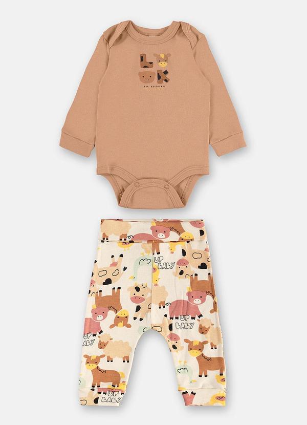 Conjunto Body Calça Bege