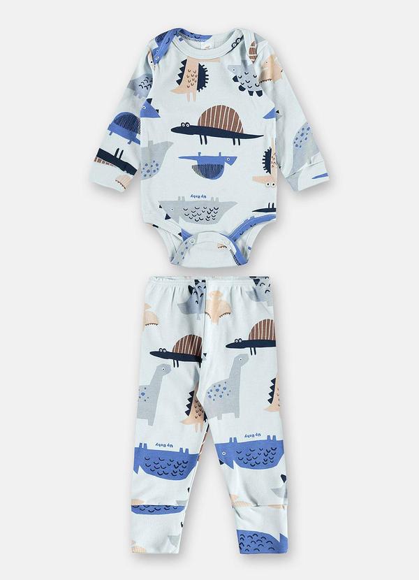 Conjunto Body Calça Suedine Estampado