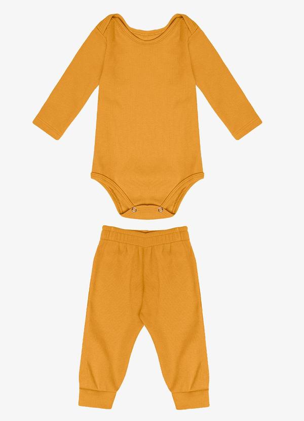 Conjunto Body com Calça Amarelo