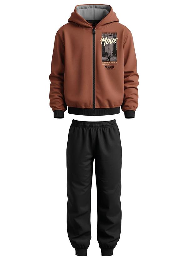 Conjunto Born To Move em Moletom Terracota