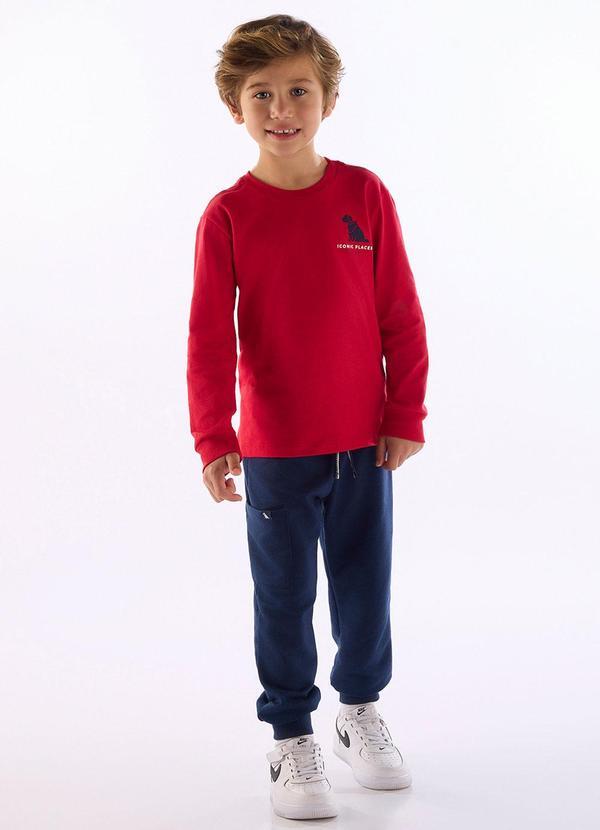 Conjunto Camiseta Calça Cargo Vermelho