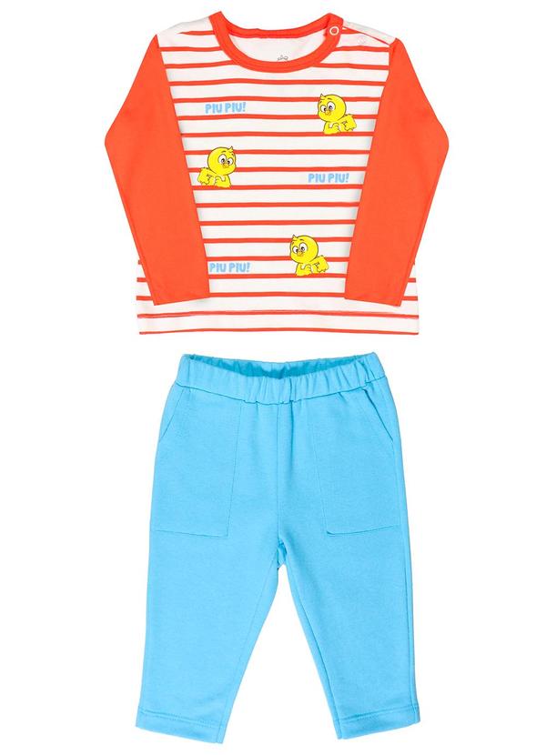 Conjunto Camiseta Calça Moletinho Branco