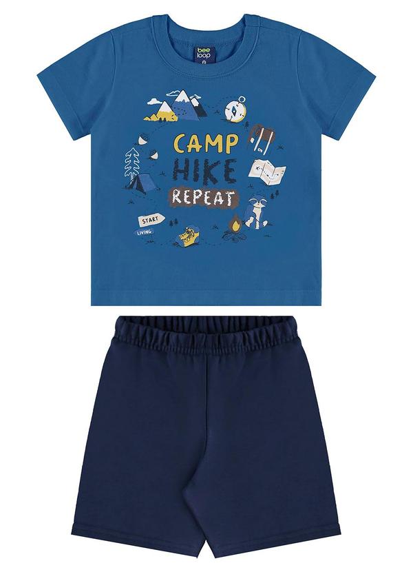 Conjunto Camiseta Camp & Hike Azul