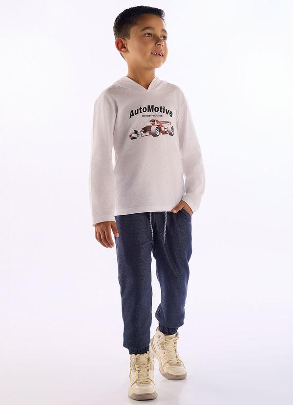 Conjunto Camiseta Capuz Calça Branco