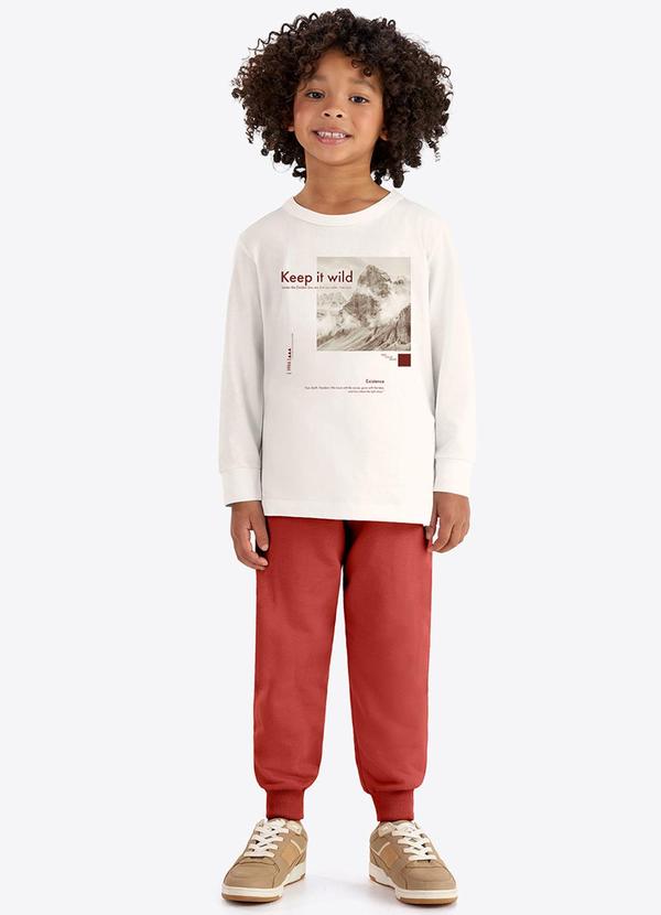 Conjunto Camiseta com Calça Bege