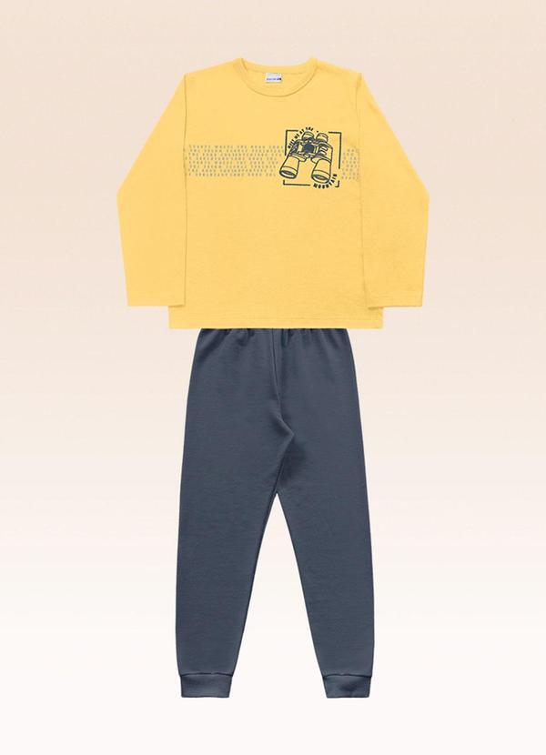 Conjunto Camiseta Manga Longa e Calça Amarelo