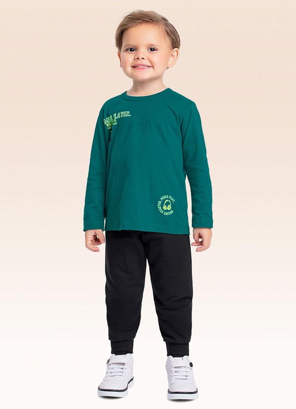 Conjunto Camiseta Manga Longa e Calça Verde
